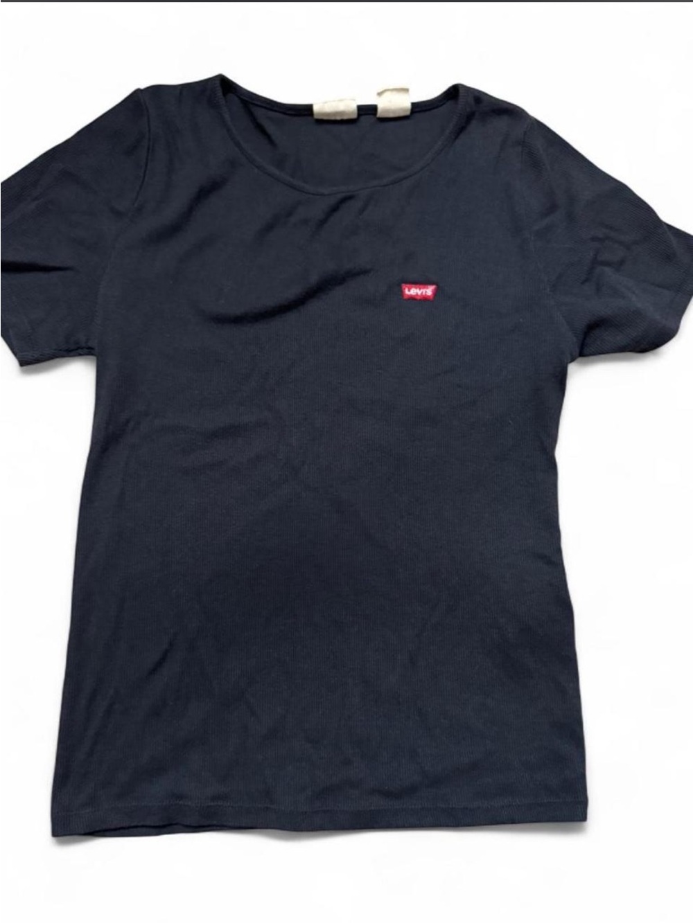 Levi's Women's Black Tee with Small Red Logo Patch